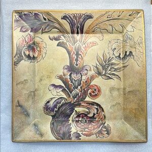 Floral Square Decorative Plate